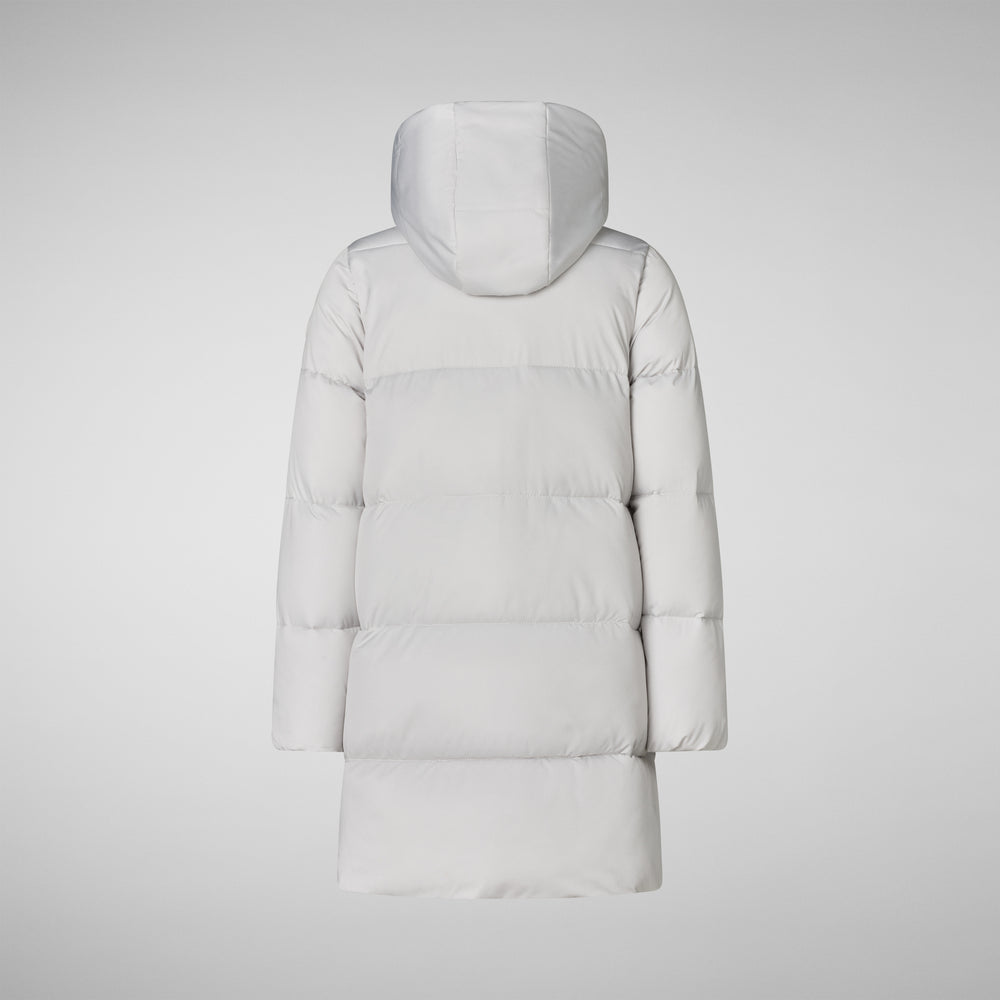 Save The Duck PIUMINO ANIMAL FREE CON CAPPUCCIO BAMBINA DOROTHEA GRIGIO NEBBIA