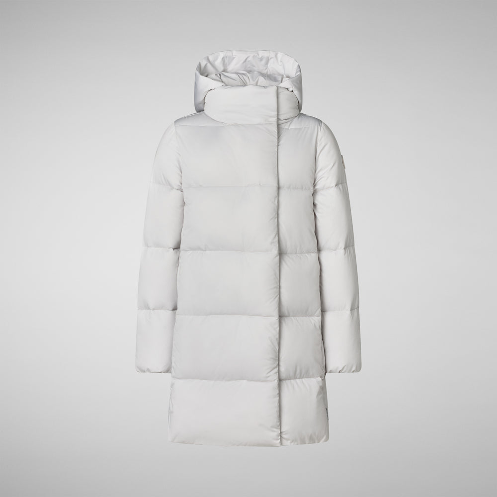 Save the duck PIUMINO ANIMAL FREE CON CAPPUCCIO BAMBINA DOROTHEA GRIGIO NEBBIA