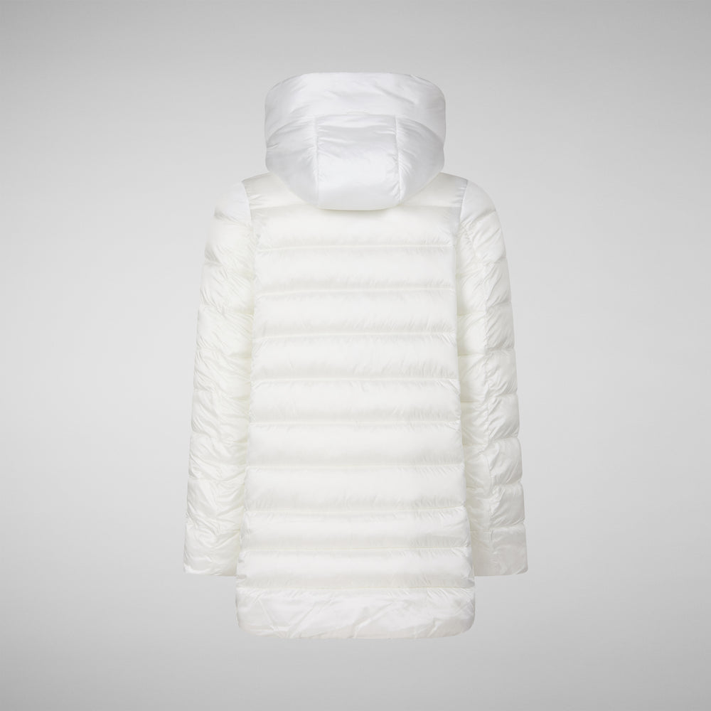 Save The Duck PIUMINO ANIMAL FREE CON CAPPUCCIO BAMBINA ORIANA BIANCO