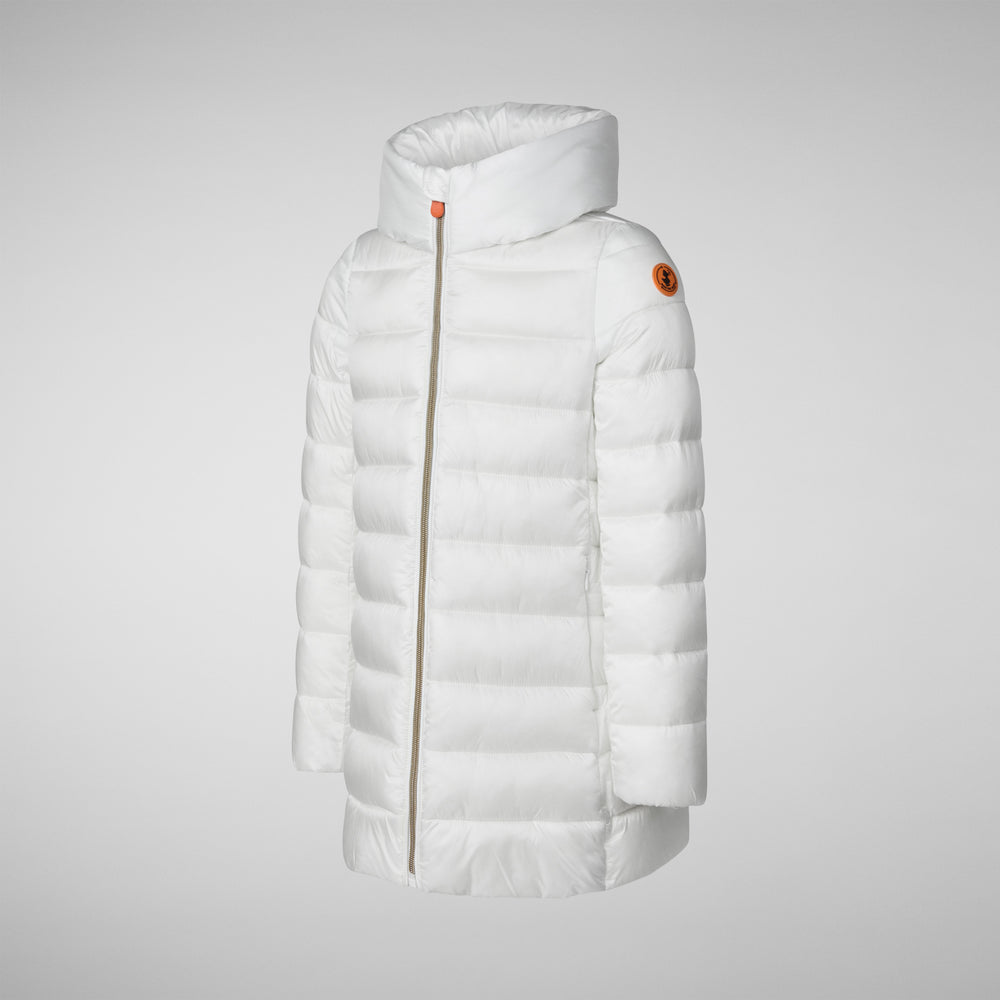 Save The Duck PIUMINO ANIMAL FREE CON CAPPUCCIO BAMBINA ORIANA BIANCO