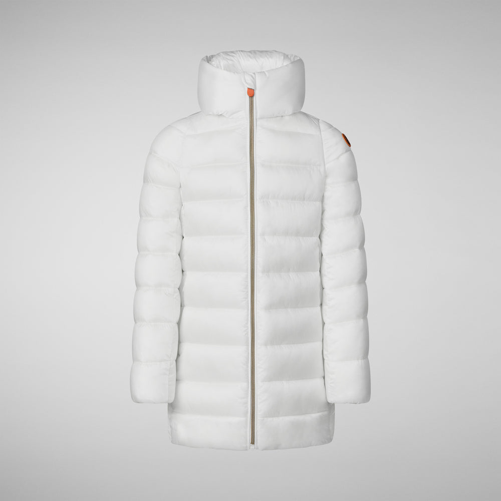 Save the duck PIUMINO ANIMAL FREE CON CAPPUCCIO BAMBINA ORIANA BIANCO