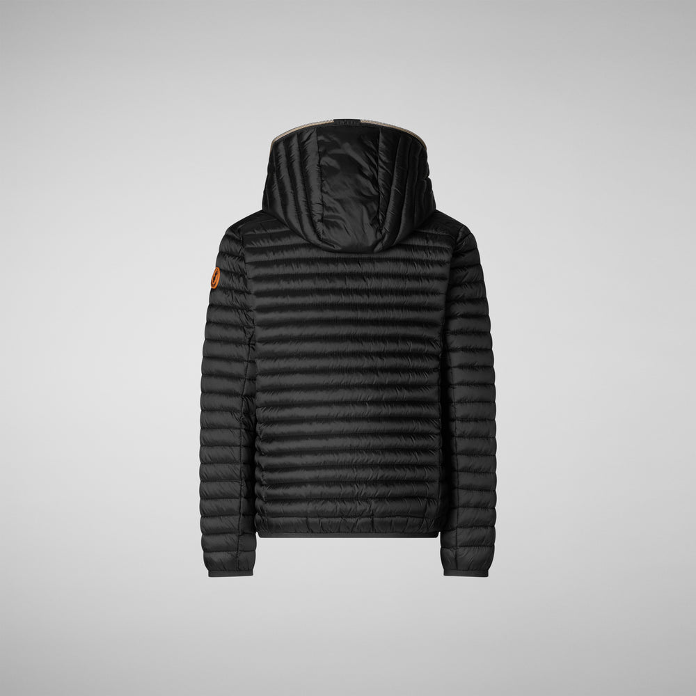 Save The Duck PIUMINO ANIMAL FREE CON CAPPUCCIO BAMBINA ROSY Nero