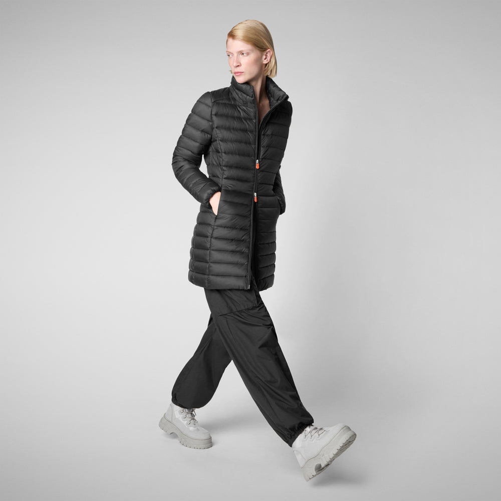 Save The Duck PIUMINO ANIMAL FREE CON CAPPUCCIO DONNA CAROL NERO