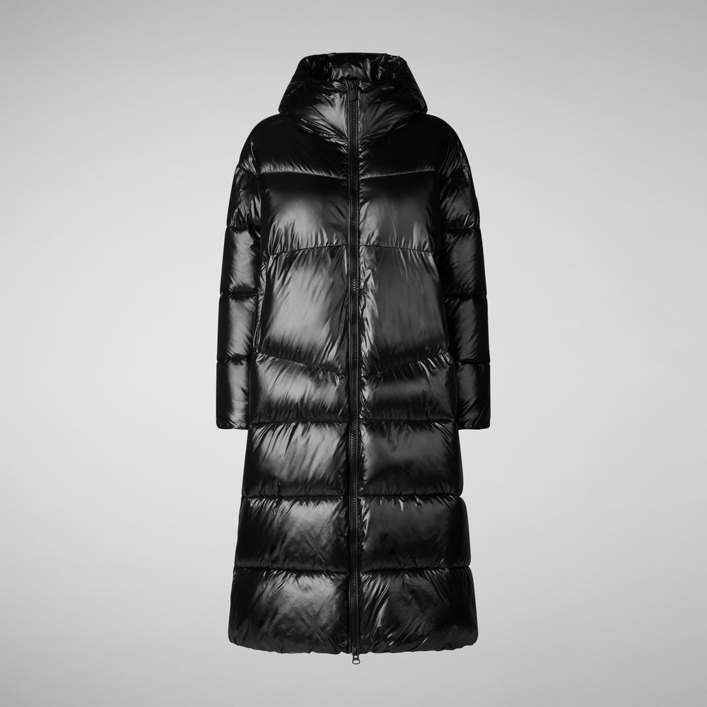 Save The Duck PIUMINO ANIMAL FREE CON CAPPUCCIO DONNA CLARICE NERO