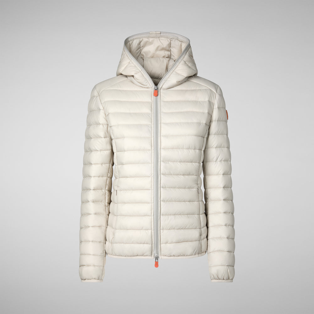 Save The Duck Piumino Animal Free Con Cappuccio Donna Daisy Beige Chiaro
