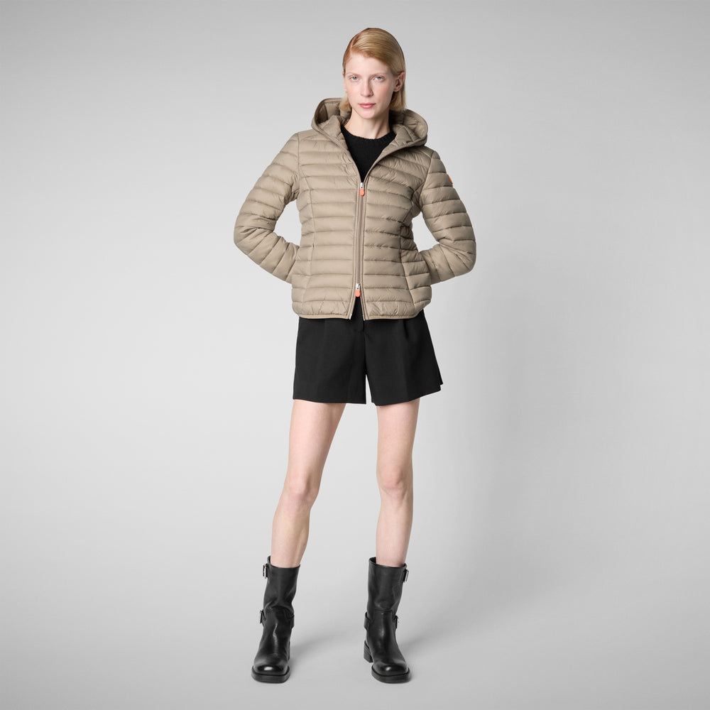 Save the duck Piumino animal free con cappuccio donna Daisy Grigio elefante