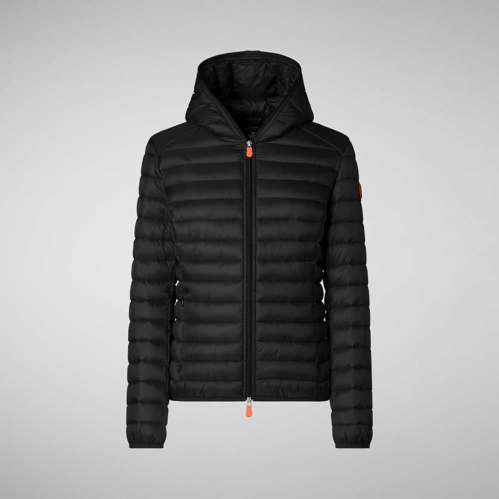 Save The Duck Piumino Animal Free Con Cappuccio Donna Daisy Nero