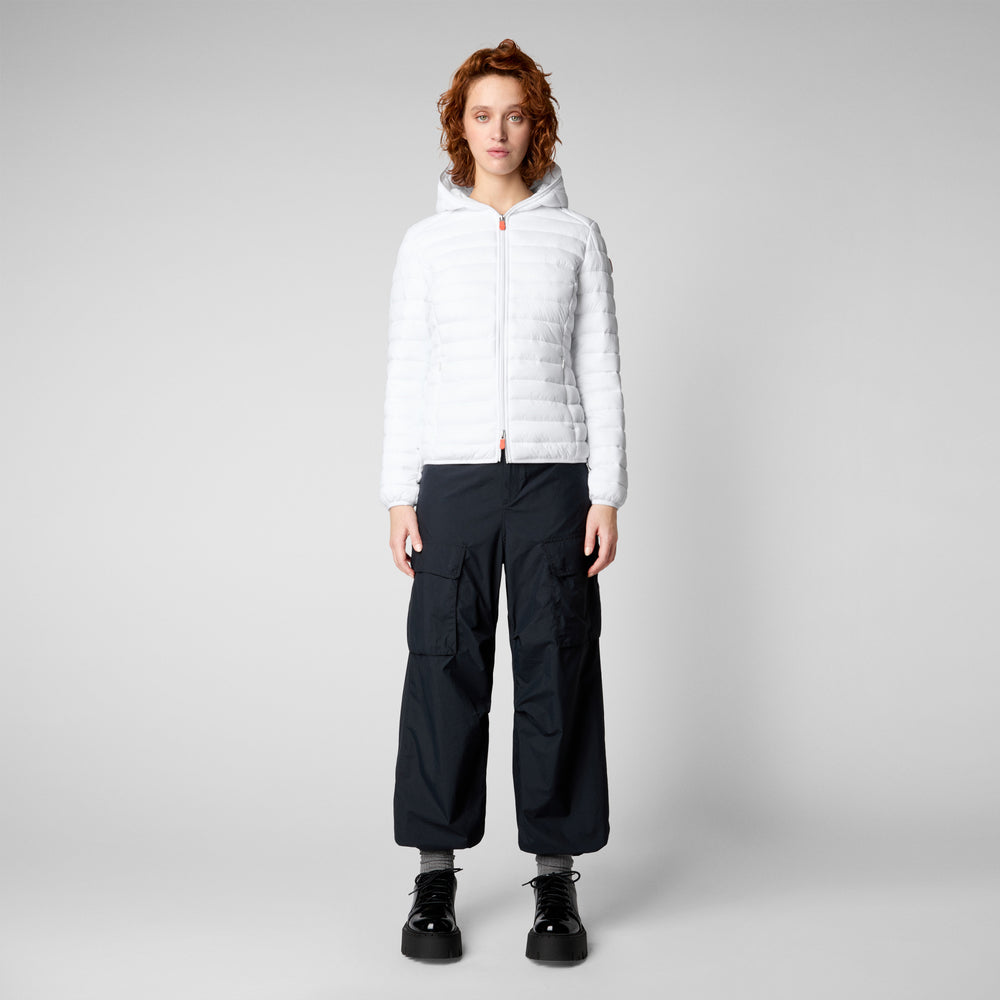 Save the duck Piumino animal free con cappuccio donna Daisy off bianco