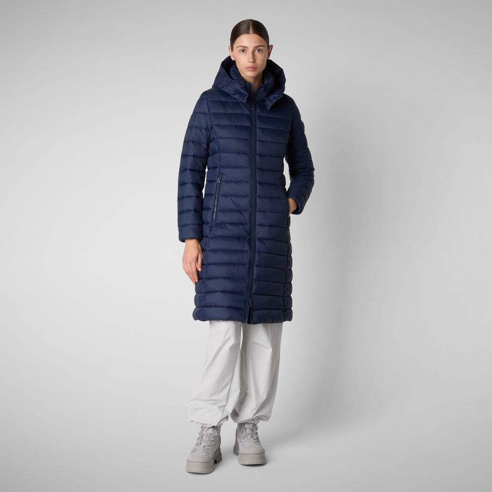 Save the duck PIUMINO ANIMAL FREE CON CAPPUCCIO DONNA EILEEN BLU NAVY