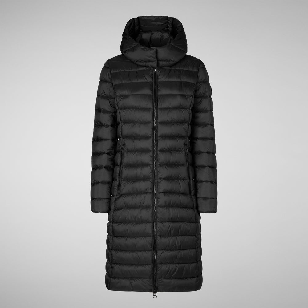 Save The Duck PIUMINO ANIMAL FREE CON CAPPUCCIO DONNA EILEEN NERO