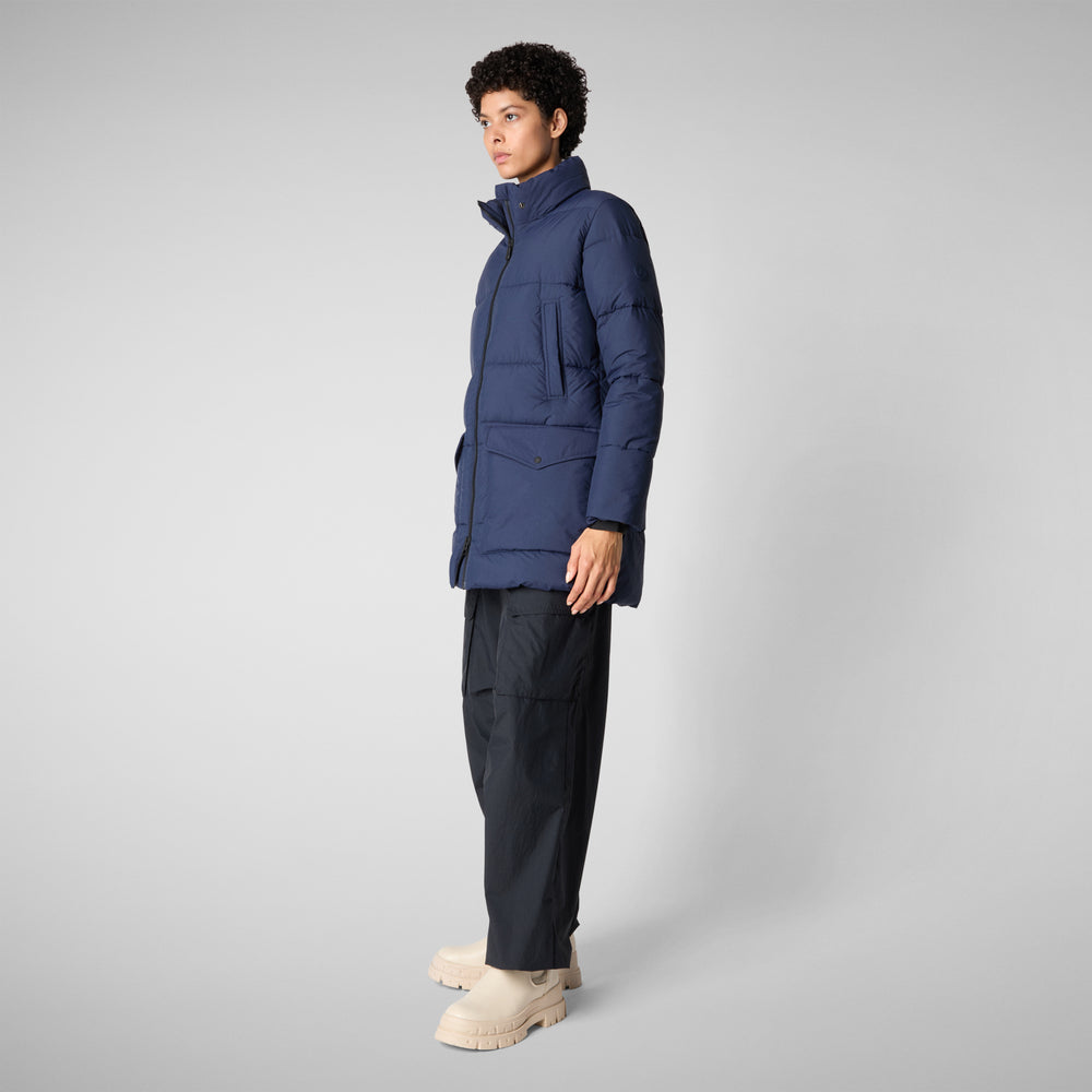 Save The Duck PIUMINO ANIMAL FREE CON CAPPUCCIO DONNA FARRAH BLU NAVY