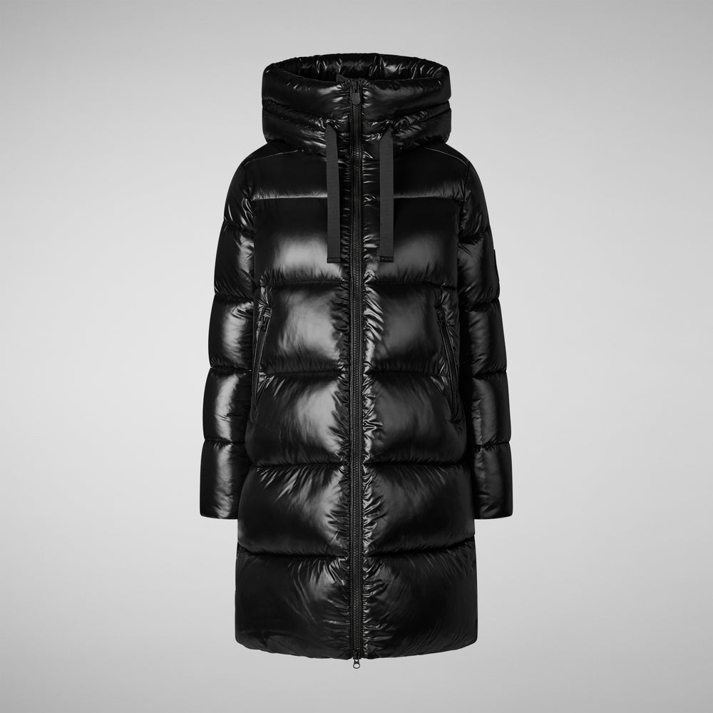 Save The Duck PIUMINO ANIMAL FREE CON CAPPUCCIO DONNA ISABEL NERO