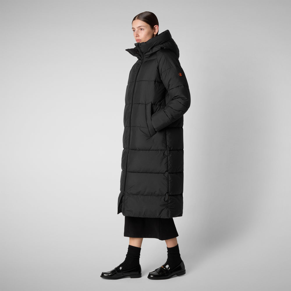 Save The Duck PIUMINO ANIMAL FREE CON CAPPUCCIO DONNA JANIS NERO