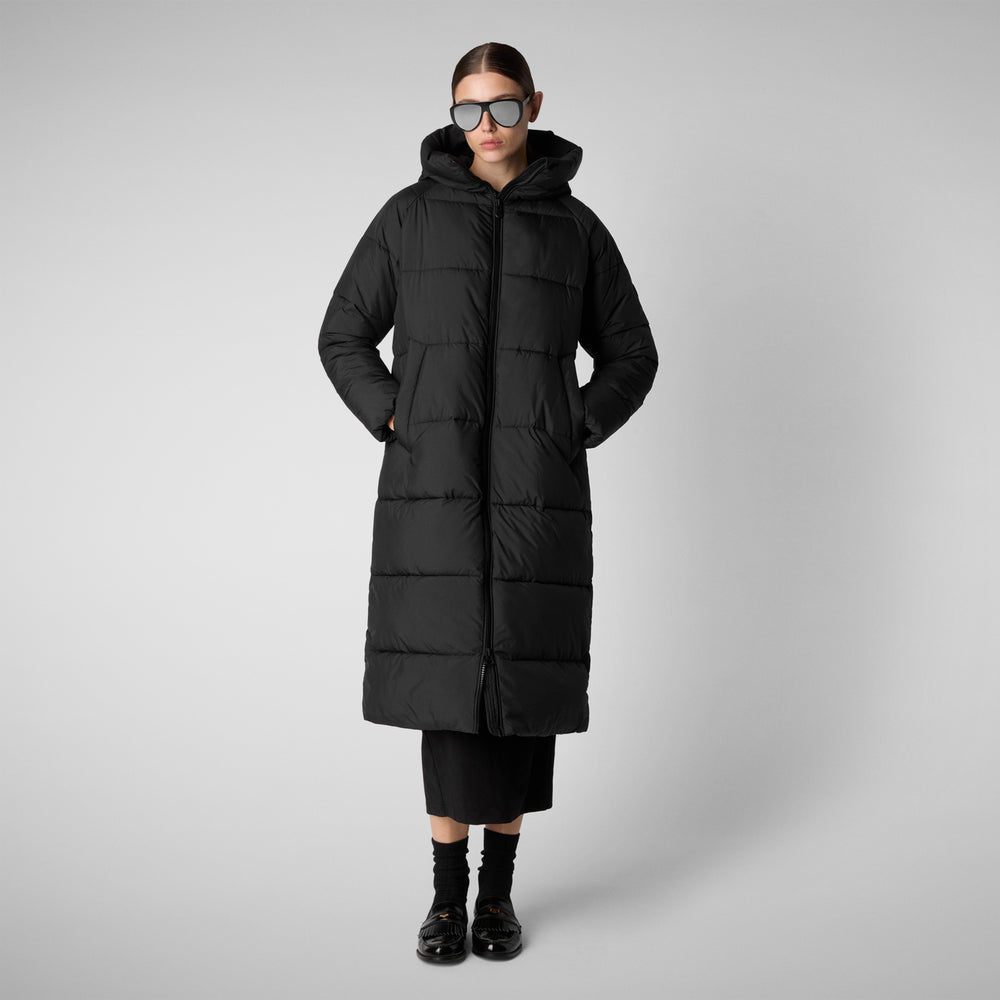 Save The Duck PIUMINO ANIMAL FREE CON CAPPUCCIO DONNA JANIS NERO