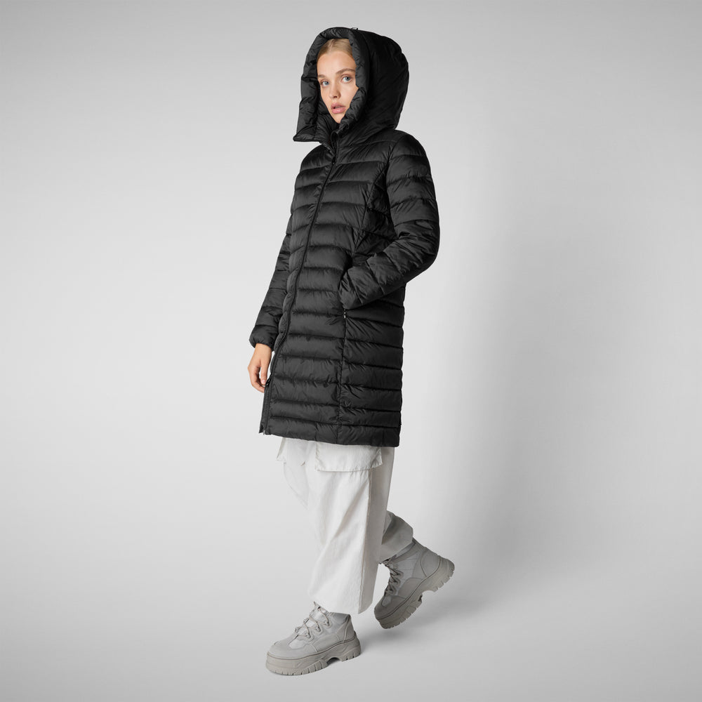 Save The Duck PIUMINO ANIMAL FREE CON CAPPUCCIO DONNA SAFFRON BIANCO