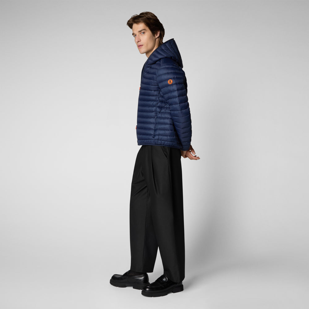 Save The Duck Piumino Animal Free Con Cappuccio Uomo Donald Blu Navy