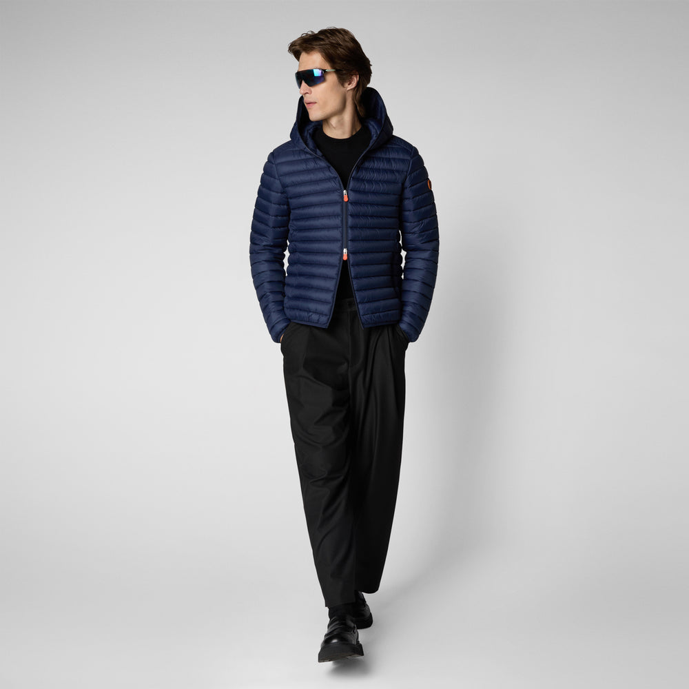 Save The Duck Piumino Animal Free Con Cappuccio Uomo Donald Blu Navy