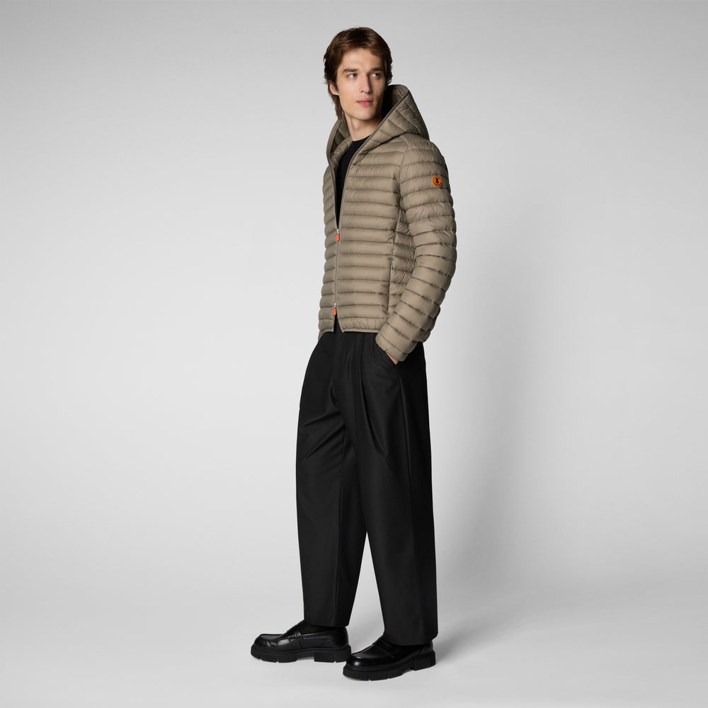 Save The Duck Piumino Animal Free Con Cappuccio Uomo Donald Grigio Elefante