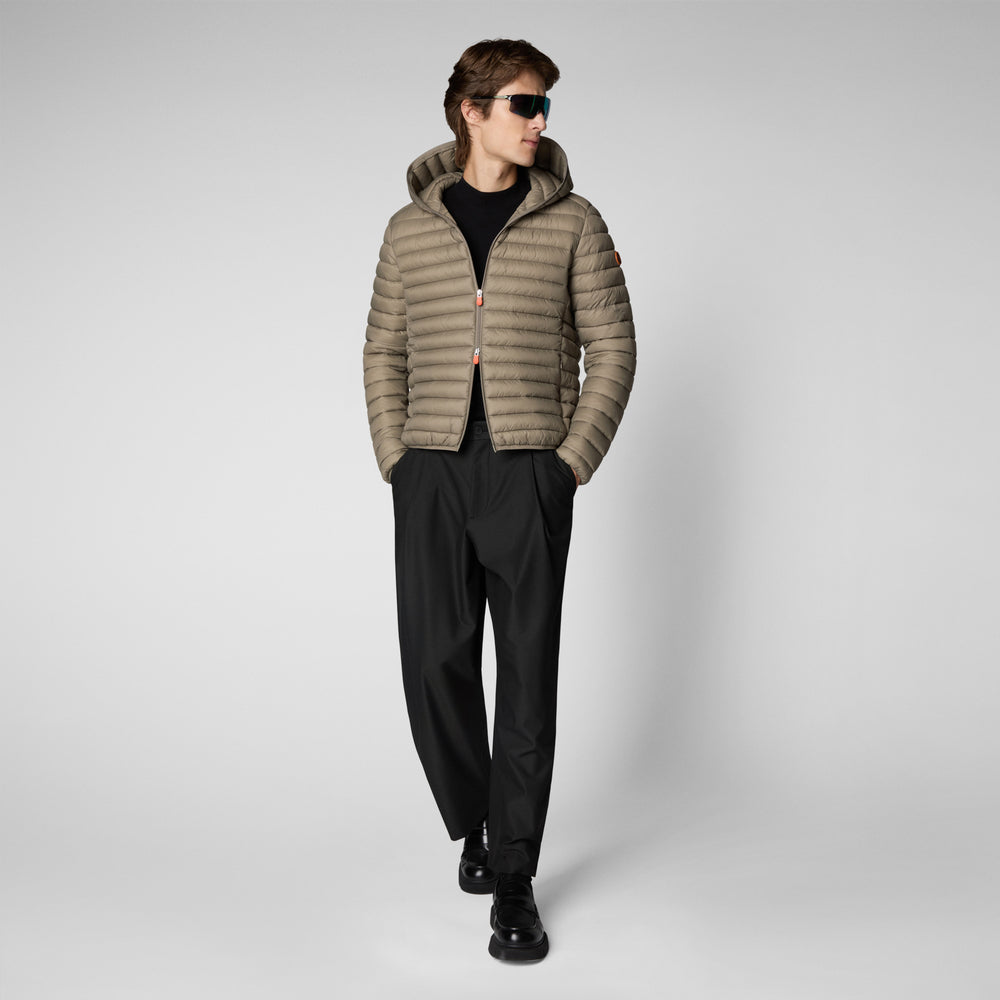 Save The Duck Piumino Animal Free Con Cappuccio Uomo Donald Grigio Elefante