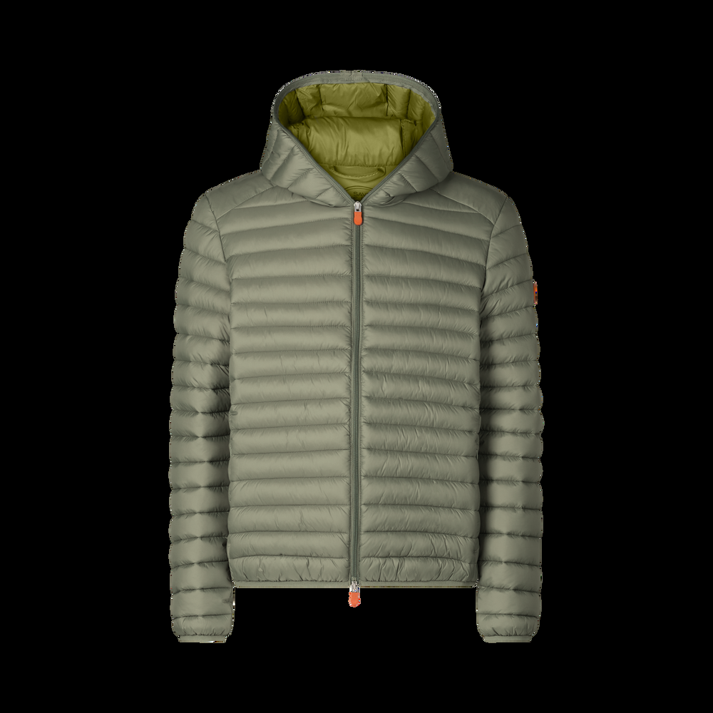 Save The Duck PIUMINO ANIMAL FREE CON CAPPUCCIO UOMO DONALD VERDE PALUDE