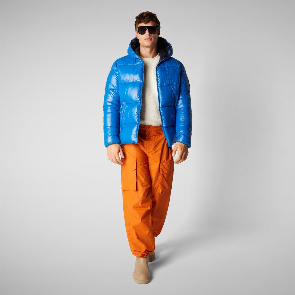 Save The Duck PIUMINO ANIMAL FREE CON CAPPUCCIO UOMO EDGARD BLU MIRTILLO