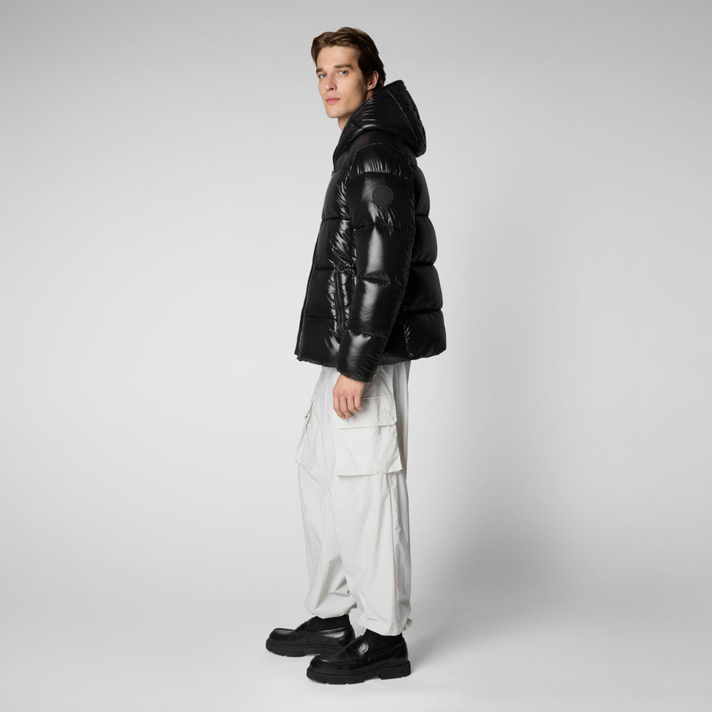 Save The Duck PIUMINO ANIMAL FREE CON CAPPUCCIO UOMO EDGARD NERO