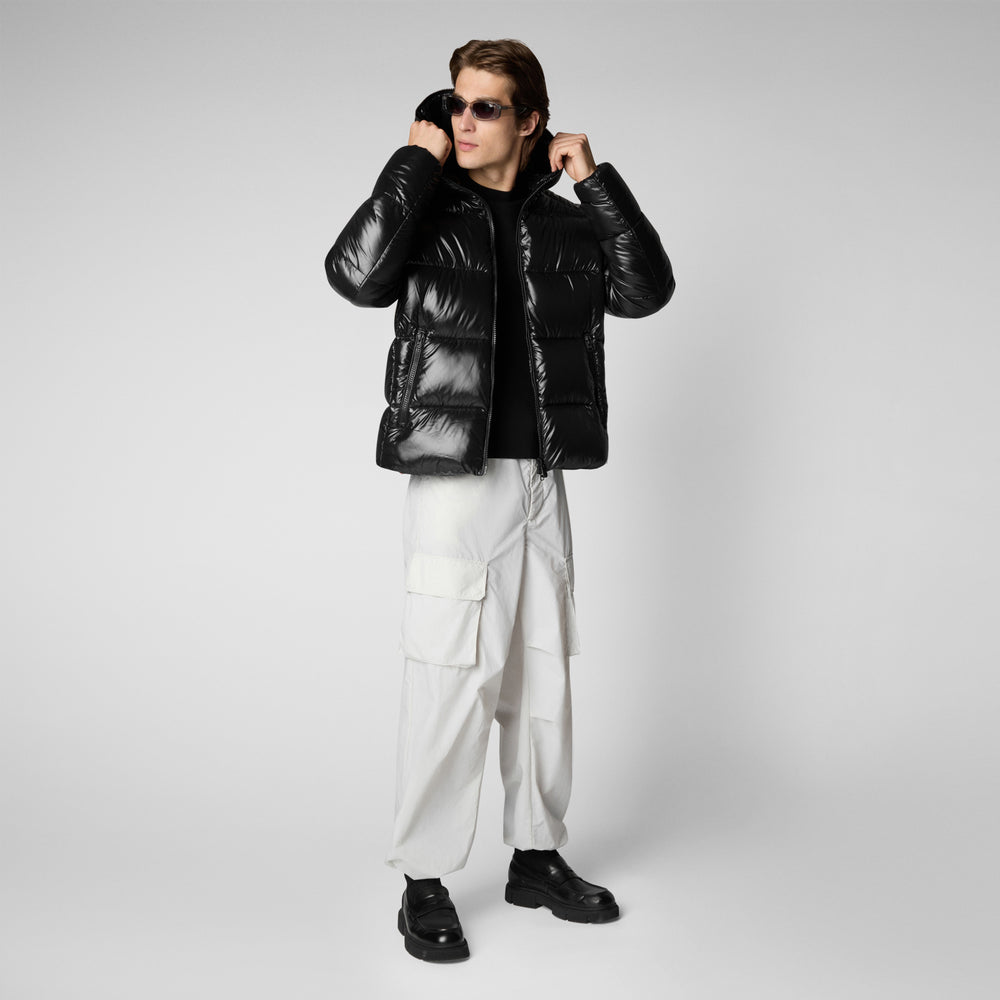 Save The Duck PIUMINO ANIMAL FREE CON CAPPUCCIO UOMO EDGARD NERO