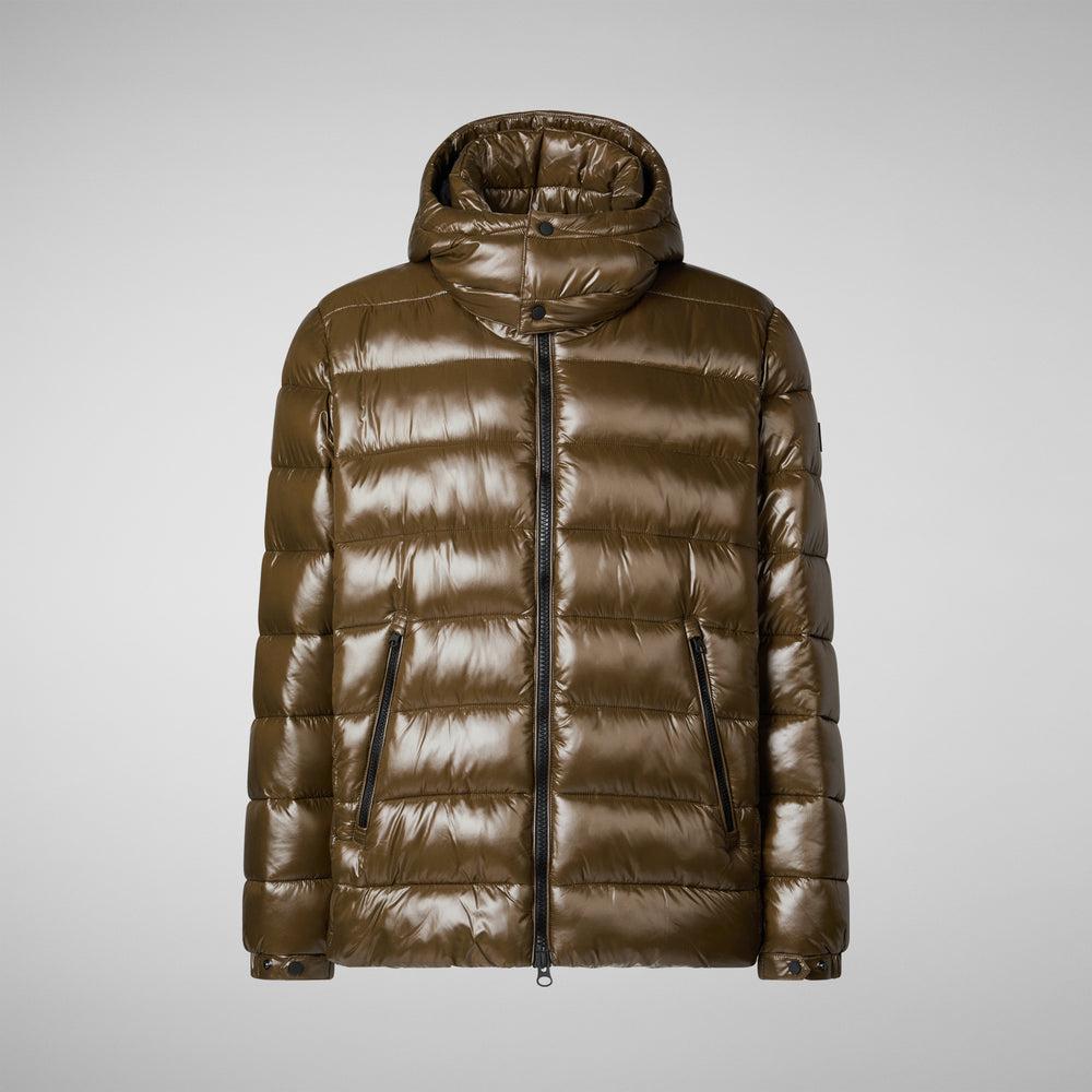 Save The Duck PIUMINO ANIMAL FREE CON CAPPUCCIO UOMO FLORIAN VERDE CORTECCIA