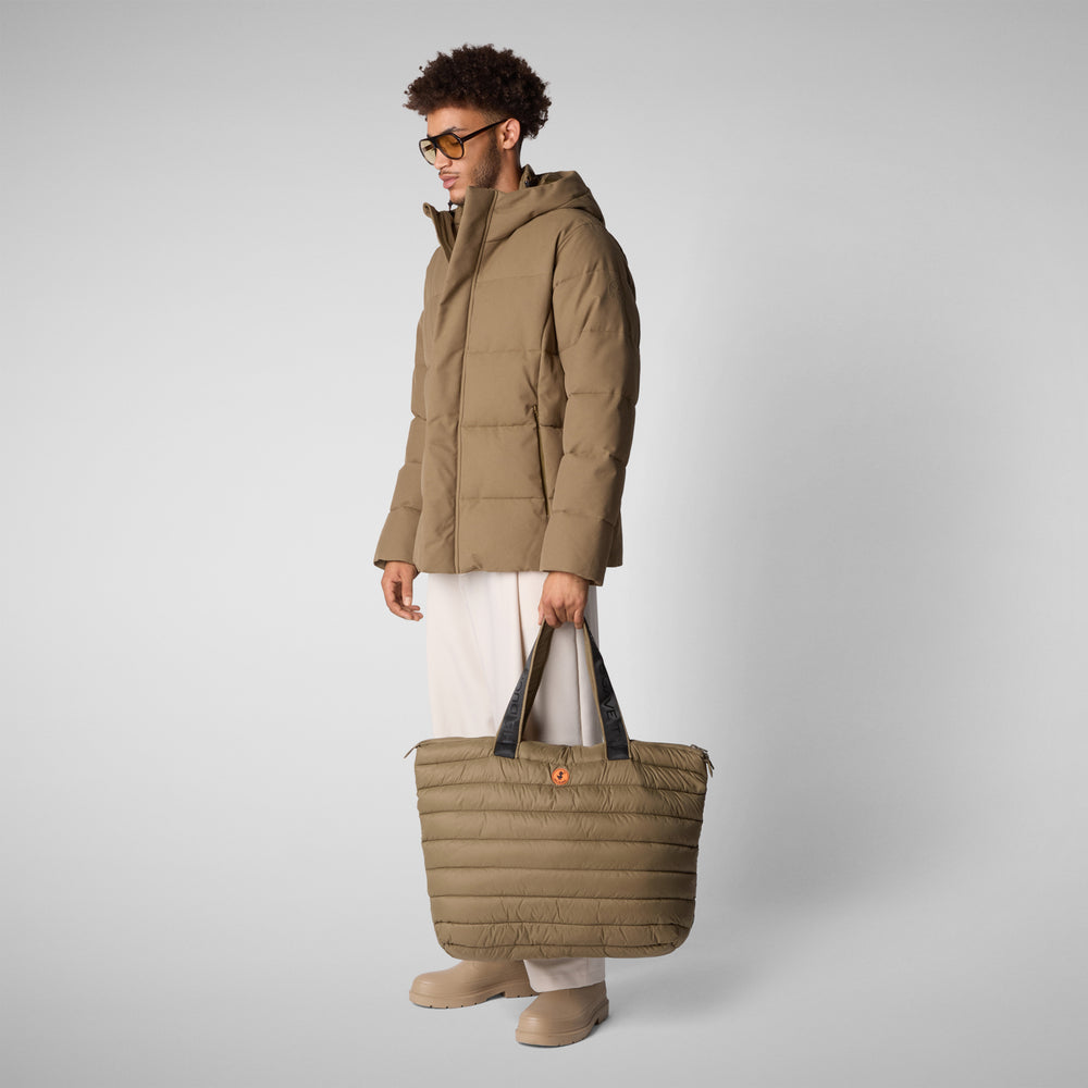 Save The Duck PIUMINO ANIMAL FREE CON CAPPUCCIO UOMO FNIAN VERDE