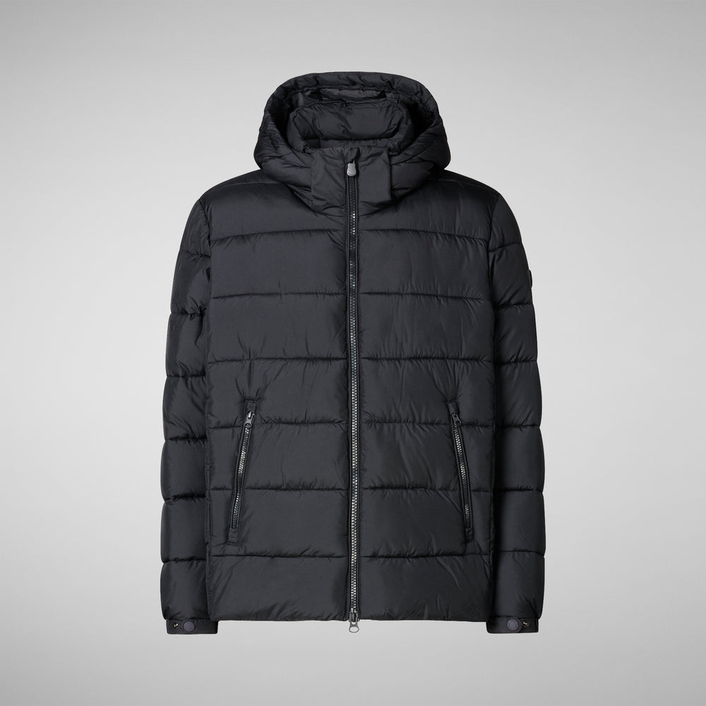 Save The Duck PIUMINO ANIMAL FREE CON CAPPUCCIO UOMO LOIS NERO