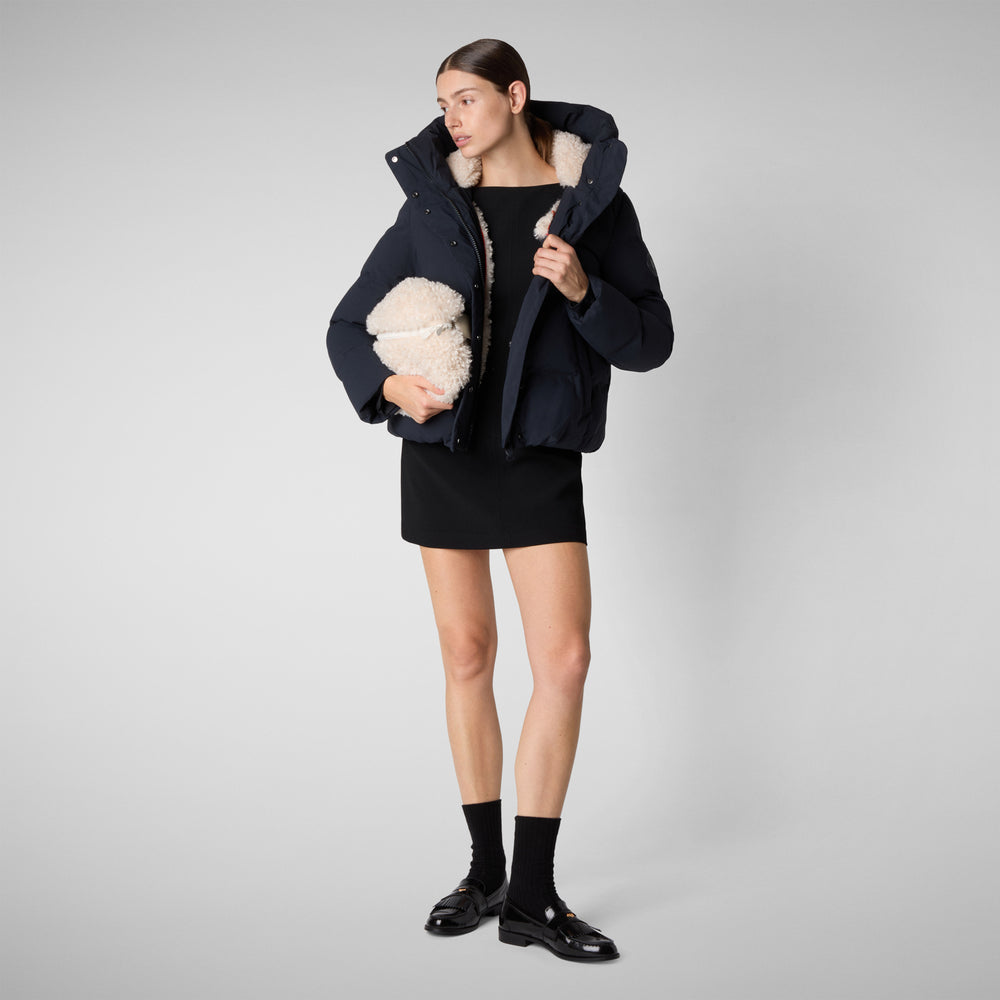 Save The Duck PIUMINO ANIMAL FREE DONNA CALLIOPE BLU NERO