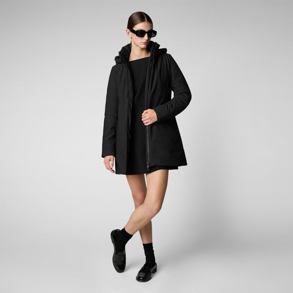 Save The Duck Giacca DONNA CON CAPPUCCIO LILA NERO