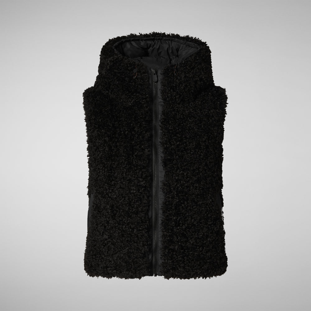 Save The Duck GILET CON CAPPUCCIO DONNA KLARA NERO