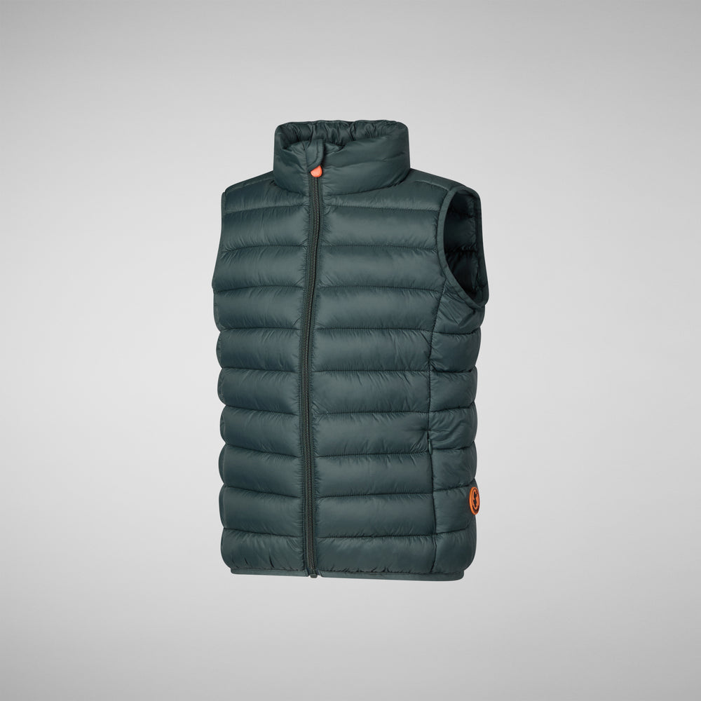 Save The Duck GILET UNISEX BAMBINO ANDY VERDE NERO
