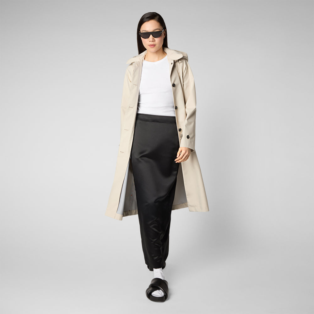 Save The Duck Impermeabile Donna Asia Beige Crema
