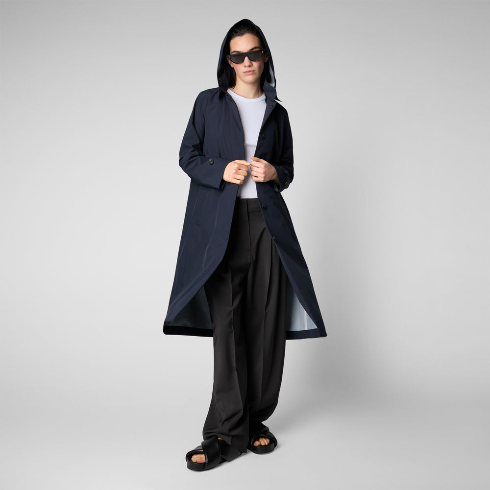 Save The Duck Impermeabile Donna Asia Blu Nero