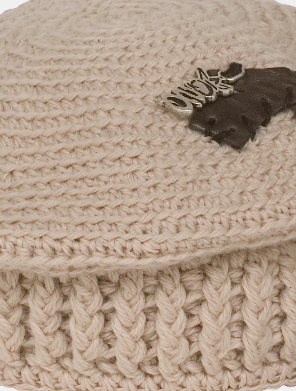 Save The Queen Basco Beige In Maglia Con Decorazione