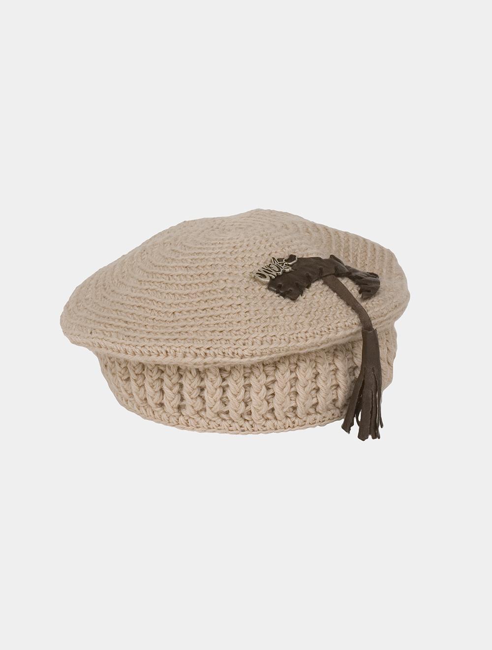 Save The Queen Basco beige in maglia con decorazione