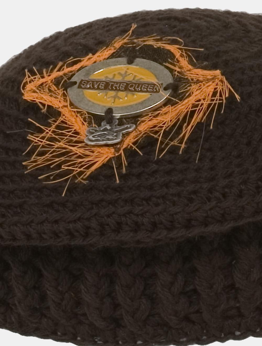 Save The Queen Basco Marrone Caffè In Maglia Con Applicazione