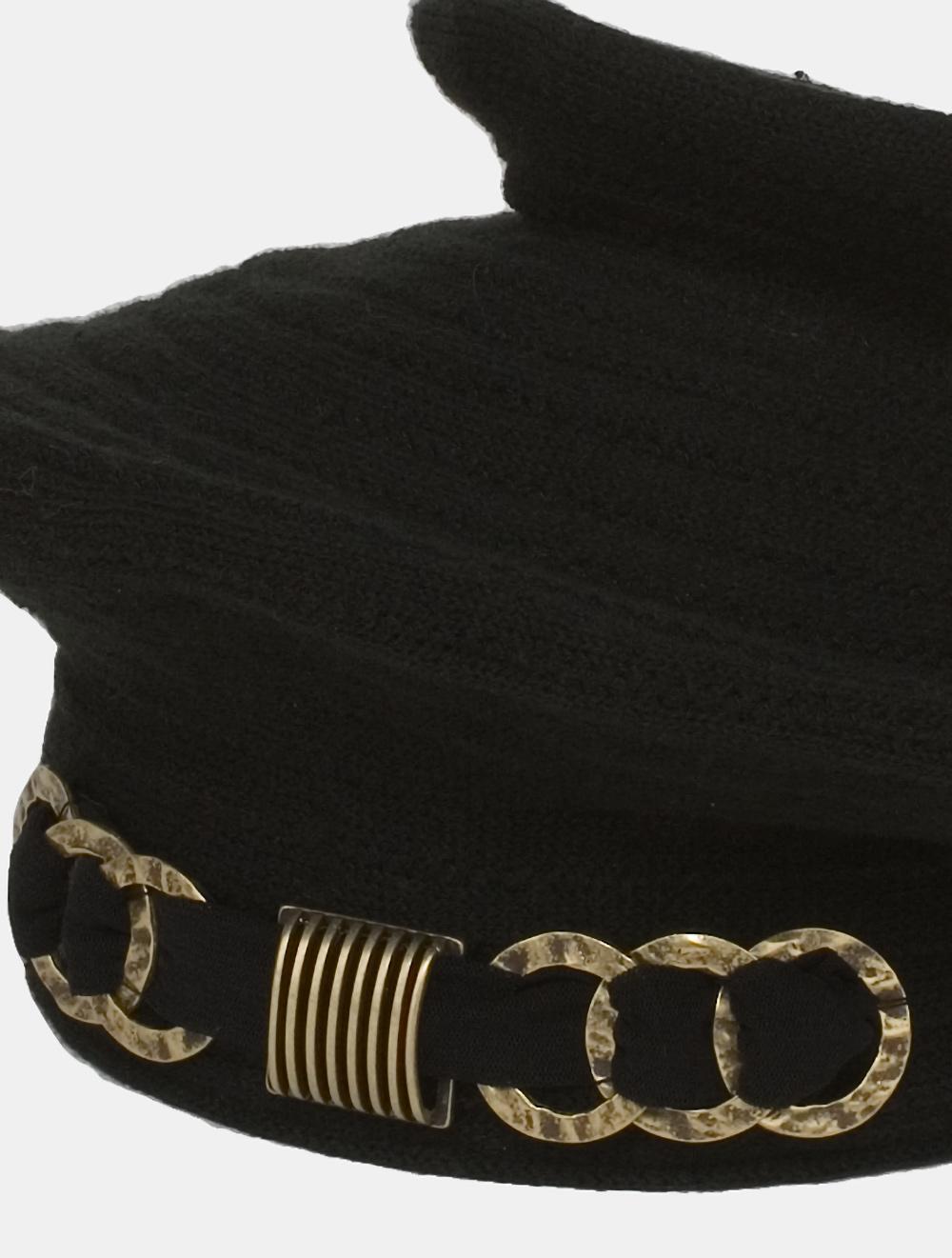 Save The Queen Basco Nero In Maglia Con Applicazioni Metallo