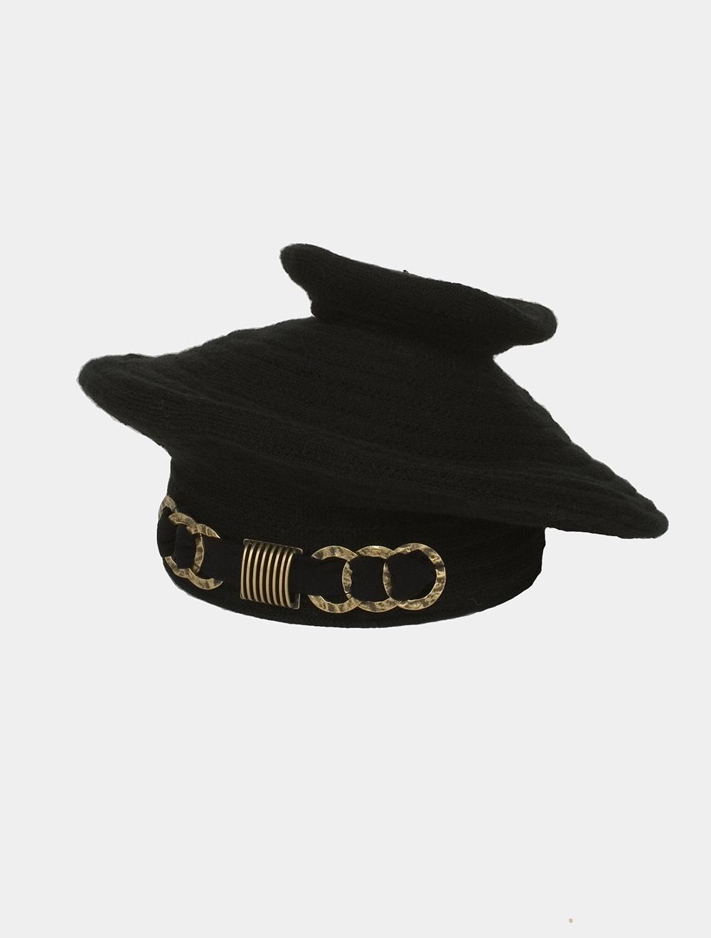 Save The Queen Basco Nero In Maglia Con Applicazioni Metallo