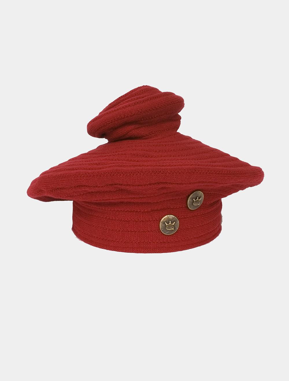 Save The Queen Basco rosso in maglia con applicazioni metallo