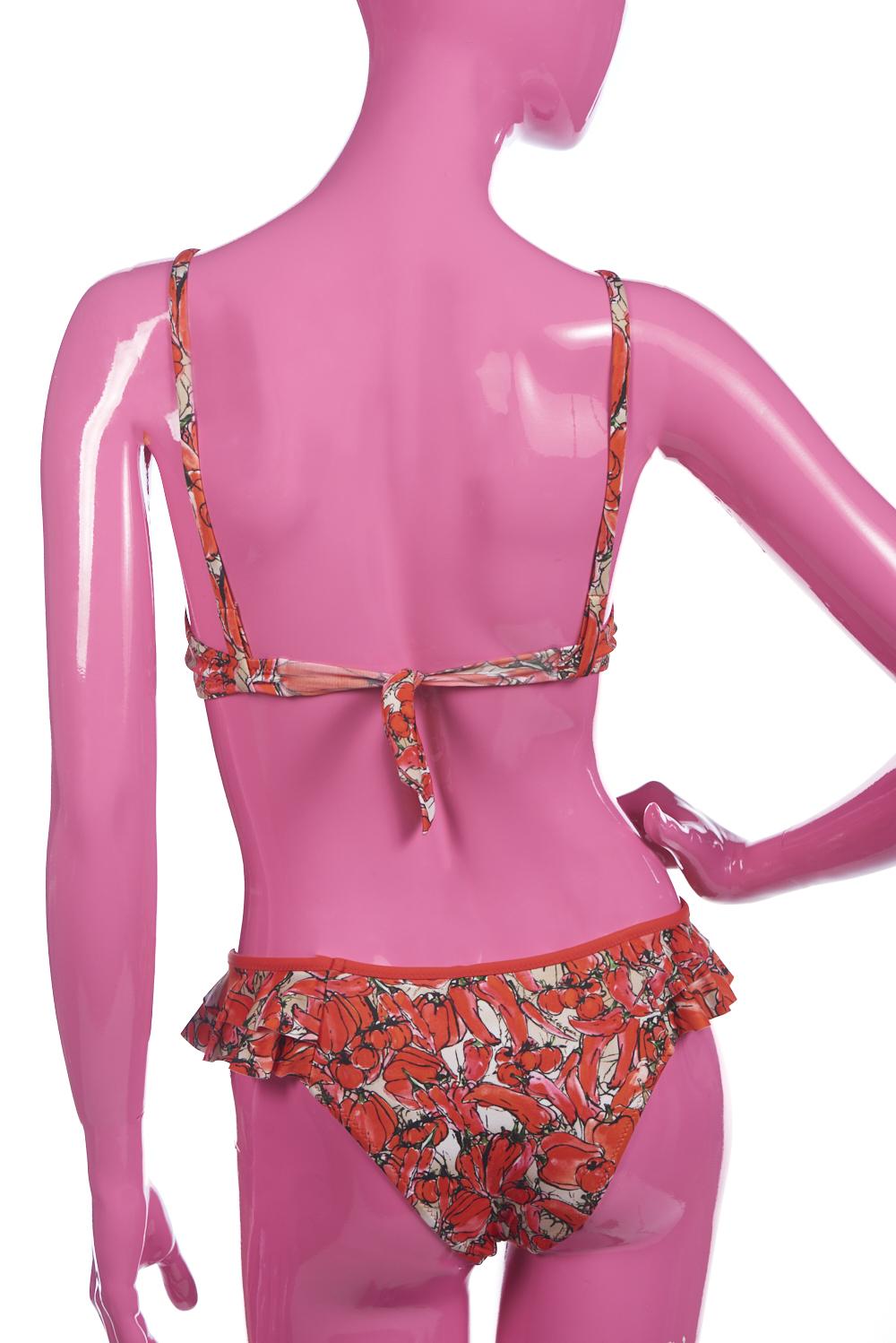 Save The Queen Bikini Con Coppa Con Ferretti Con Stampa Peperoni