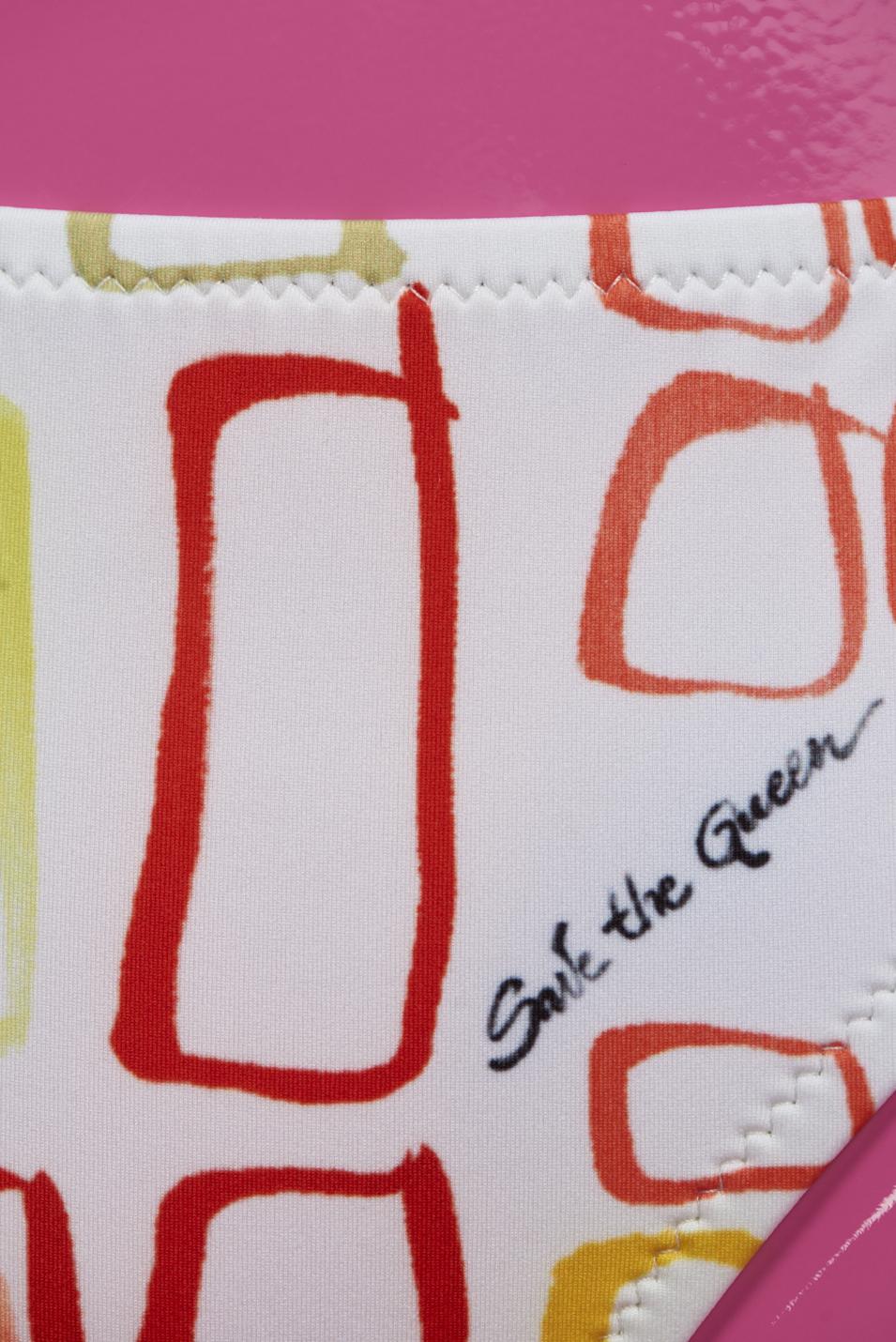 Save The Queen Bikini Con Reggiseno A Coppa Push-up Con Stampa Pesci E Geometrica