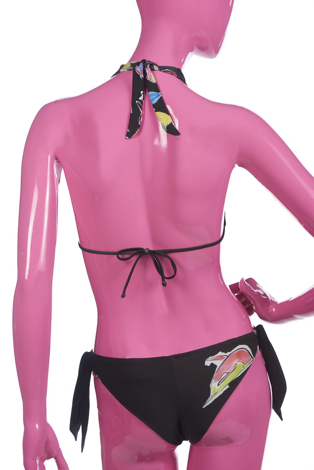 Save The Queen Bikini Con Reggiseno A Triangolo Con Stampa Pesci