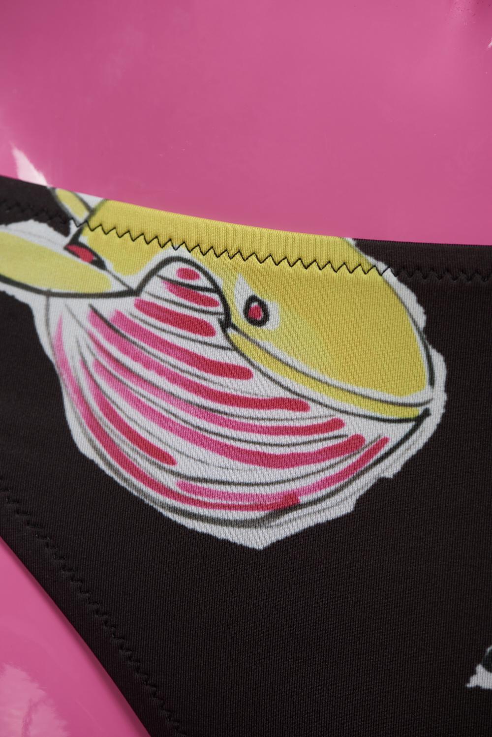 Save The Queen Bikini Con Reggiseno A Triangolo Con Stampa Pesci