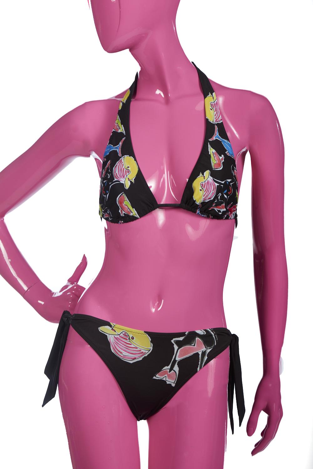 Save The Queen Bikini con reggiseno a triangolo con stampa pesci