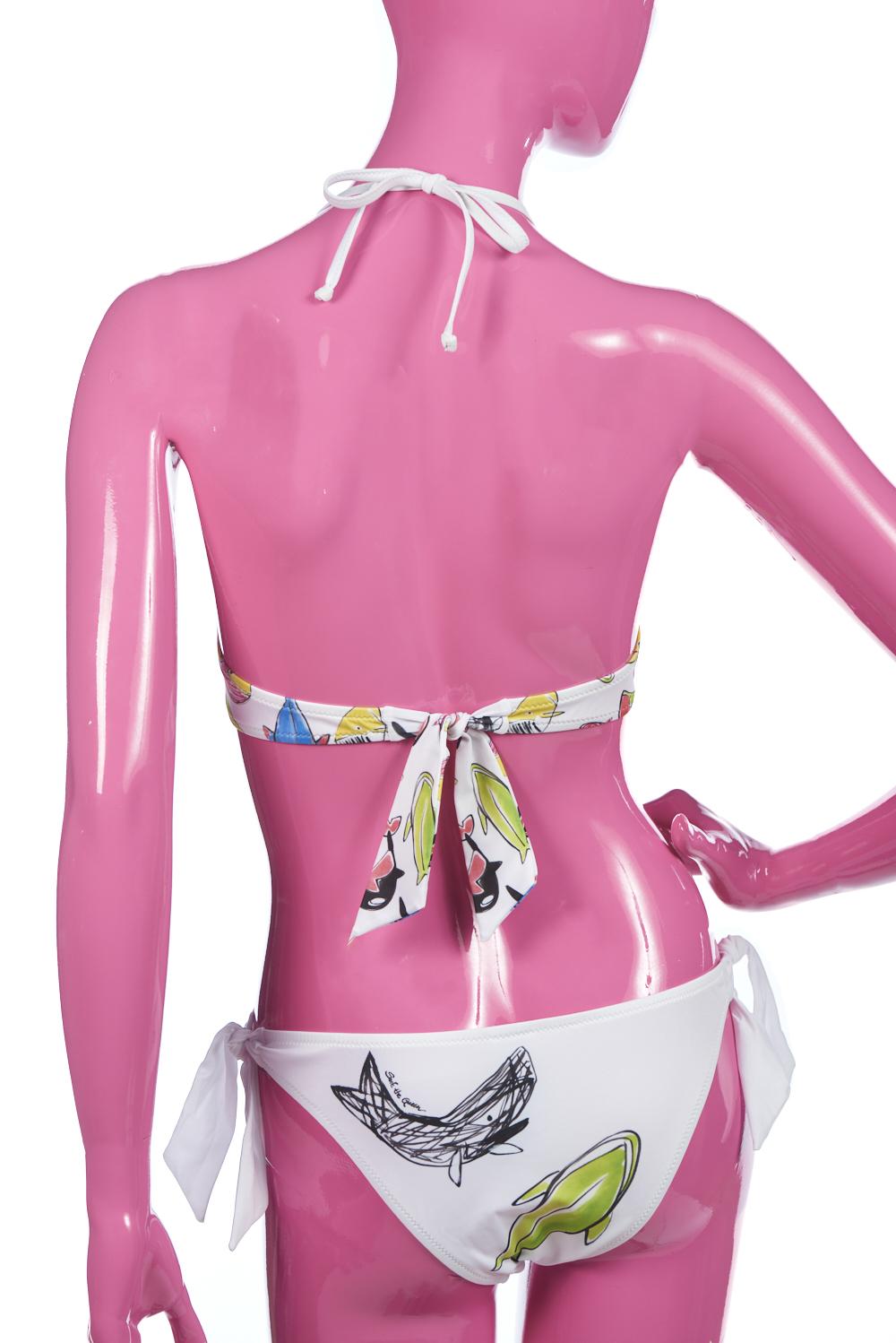 Save The Queen Bikini Con Reggiseno Con Coppa Push-up Con Stampa Pesci