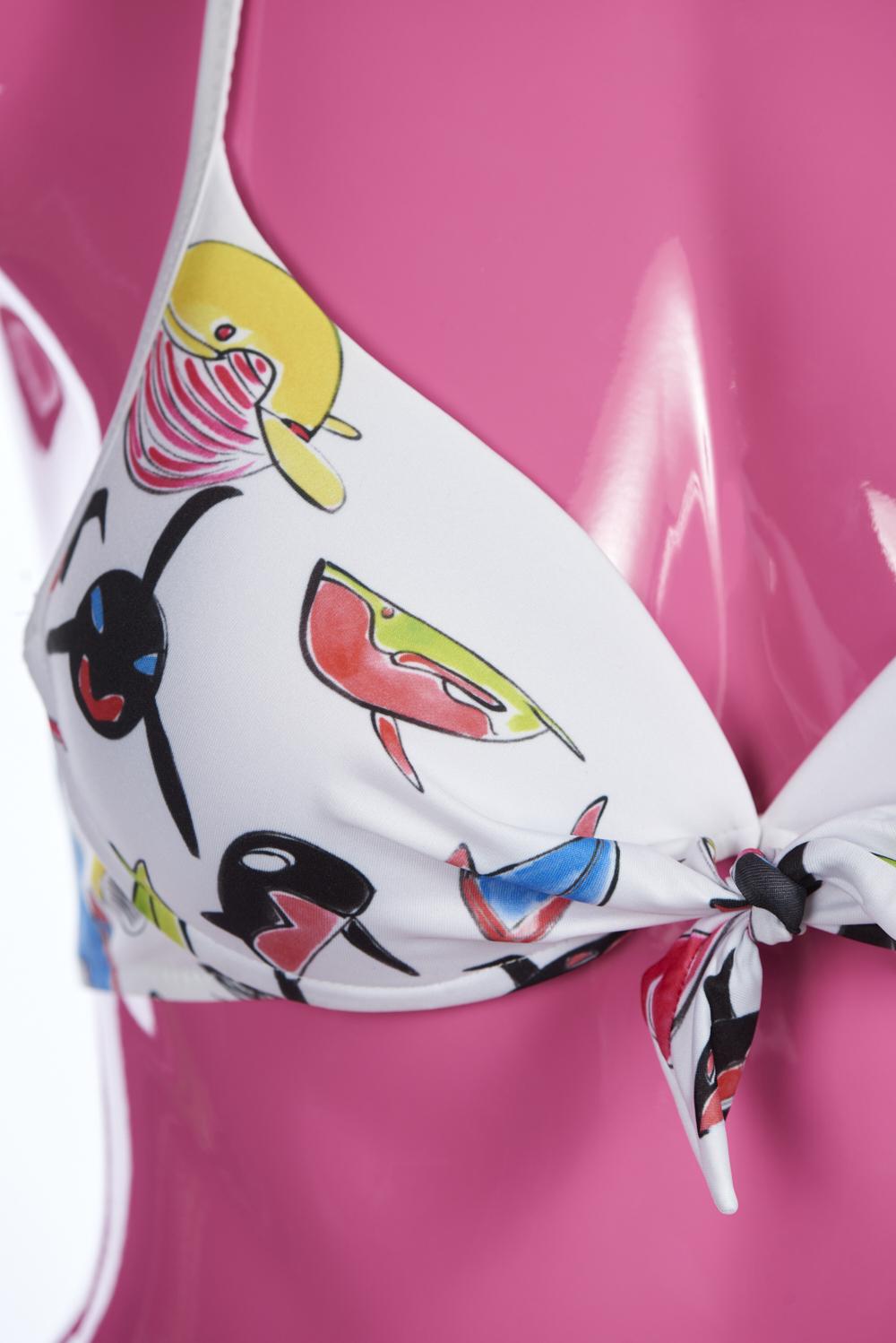 Save The Queen Bikini Con Reggiseno Con Coppa Push-up Con Stampa Pesci