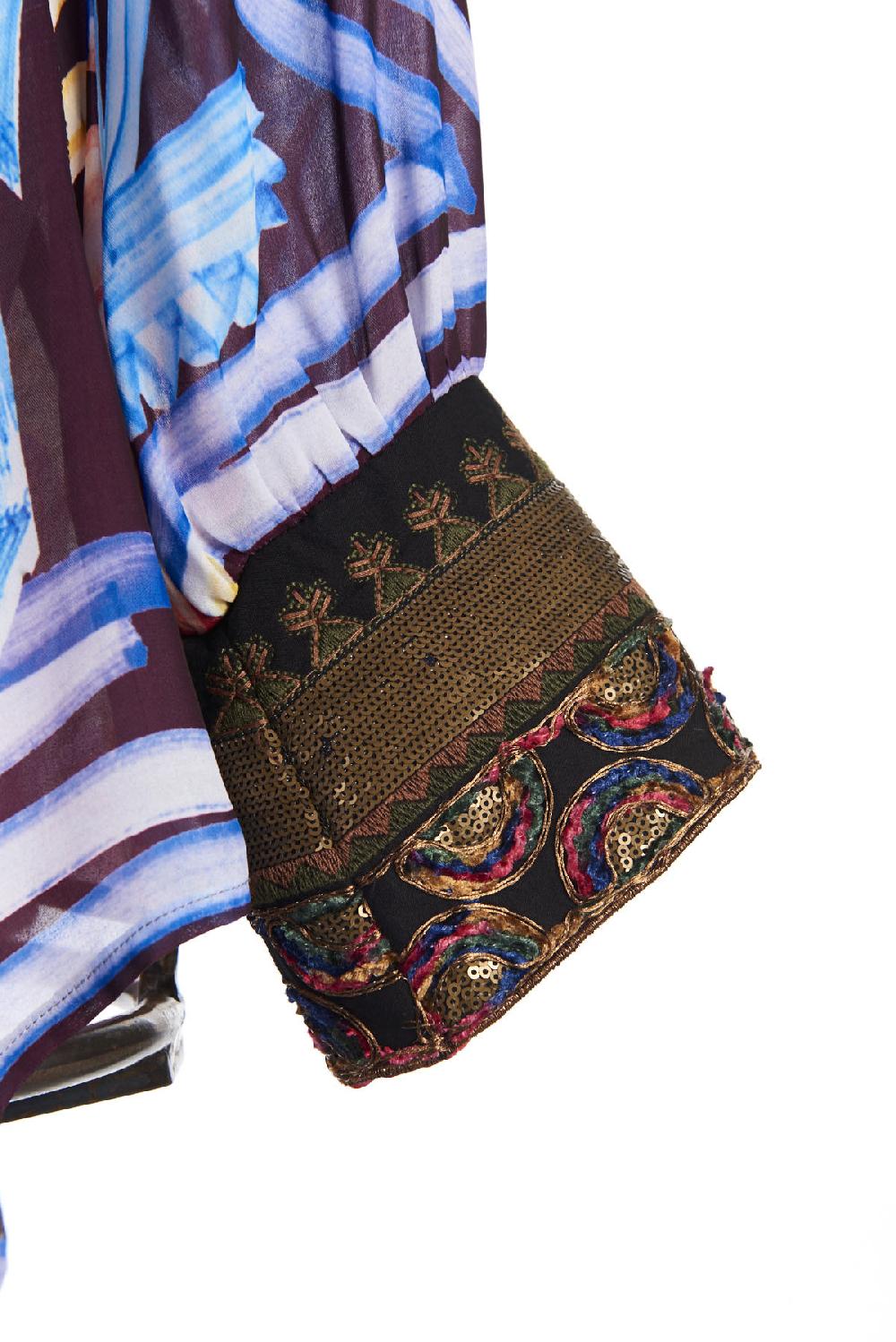 Save The Queen Blusa In Chiffon Con Stampa Dedicata Al Circo